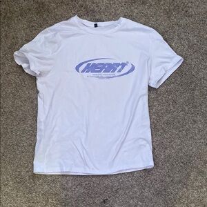 White T-Shirt with Blue Logo